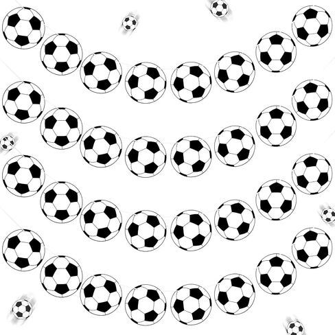 Outus 4 Pieces Soccer Party Decorations Soccer Banner Soccer Ball Garland Soccer Bunting Banners with 32 Pcs Football Pattern Decoration Cards Soccer Party Supplies for Soccer Fans Birthday Party in Saudi Arabia