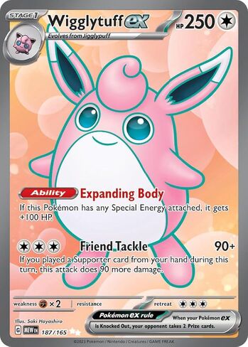 Pokemon - Wigglytuff Ex 187/165 - Pokemon 151 -Full Art - Ultra Rare - بطاقة واحدة in Saudi Arabia