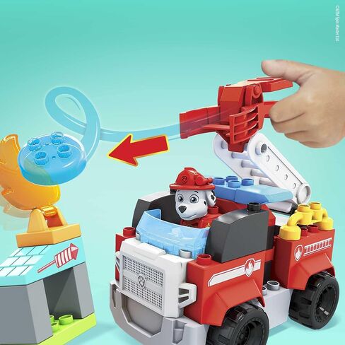 Mega Bloks Paw Paw Patrol Marshall's City Fire Resive Building مجموعة مع 32 Jr. Bricks و Marshall و Zuma ، هدايا مجموعة للبنين والبنات ، الذين تتراوح أعمارهم بين 3+ in Saudi Arabia