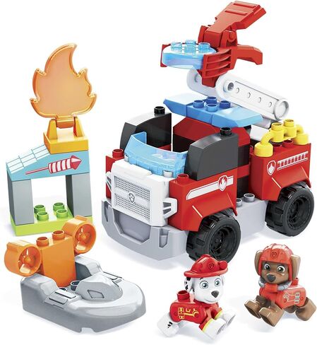 Mega Bloks Paw Paw Patrol Marshall's City Fire Resive Building مجموعة مع 32 Jr. Bricks و Marshall و Zuma ، هدايا مجموعة للبنين والبنات ، الذين تتراوح أعمارهم بين 3+ in Saudi Arabia