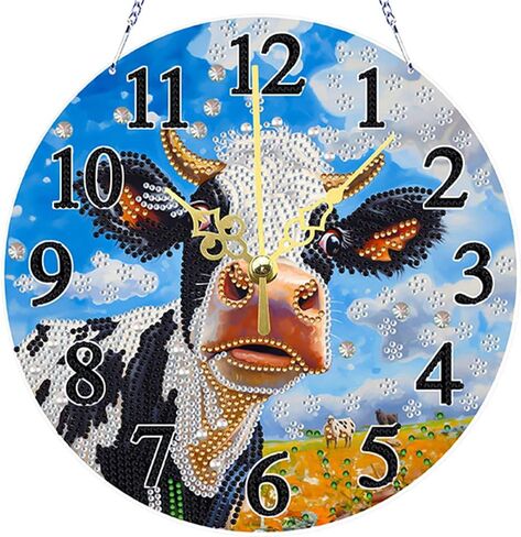 DIY 5D Acrylic Diamond Paint Clock Kits للبالغين حيوانات زهرة خاصة على مدار الساعة على مدار الساعة Crystal Rhinestone Diamond Paint in Kuwait