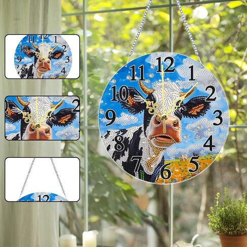 DIY 5D Acrylic Diamond Paint Clock Kits للبالغين حيوانات زهرة خاصة على مدار الساعة على مدار الساعة Crystal Rhinestone Diamond Paint in Kuwait