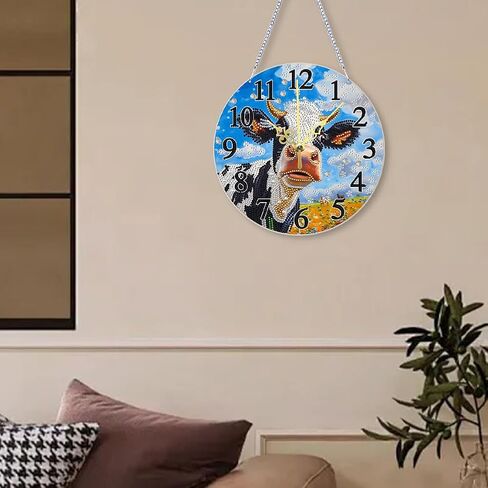 DIY 5D Acrylic Diamond Paint Clock Kits للبالغين حيوانات زهرة خاصة على مدار الساعة على مدار الساعة Crystal Rhinestone Diamond Paint in Kuwait