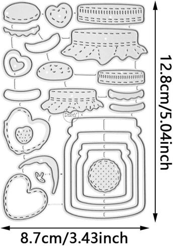 Dzixy Patchwork Biscuit Bott Bottle Dies Diays for Card Making Kiting Paper Die Cuts Set Scrapbook Stencils Supplies Machine Templates in Kuwait