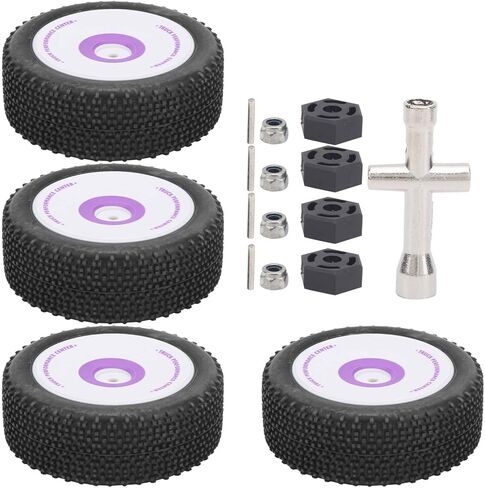 إطارات VBESTLIFE RC الخلفية الأمامية ، 4pcs مطاطية RC الإطارات الخلفية الأمامية وضعت مناسبة ل wltoys 1/12 124019 سيارات التحكم عن بُعد in Saudi Arabia