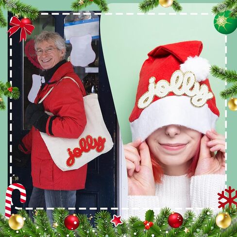 Chuangdi 12 PCS Jolly Christmas Iron على بقع 7.8 بوصة خياطة على خطاب Chenille Christmas Christms للاصطانة Chenille Patches Patches for Clothing Crafts DIY عيد الميلاد لوازم ديكور in Saudi Arabia