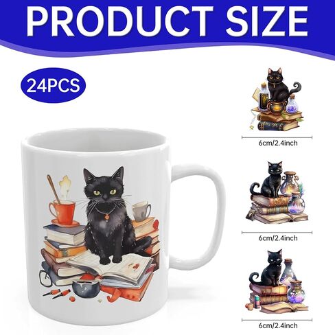 24PCS UV DTF Cup Wrap,Cats UV DTF Cup Wraps Transfer Stickers,Easy to Operate and Design,Suitable for Party Decoration, Birthday Decoration, Home Decoration in Saudi Arabia