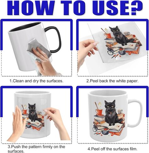 24PCS UV DTF Cup Wrap,Cats UV DTF Cup Wraps Transfer Stickers,Easy to Operate and Design,Suitable for Party Decoration, Birthday Decoration, Home Decoration in Saudi Arabia