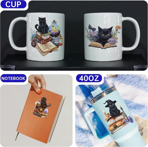24PCS UV DTF Cup Wrap,Cats UV DTF Cup Wraps Transfer Stickers,Easy to Operate and Design,Suitable for Party Decoration, Birthday Decoration, Home Decoration in Saudi Arabia