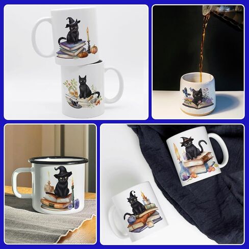 24PCS UV DTF Cup Wrap,Cats UV DTF Cup Wraps Transfer Stickers,Easy to Operate and Design,Suitable for Party Decoration, Birthday Decoration, Home Decoration in Saudi Arabia
