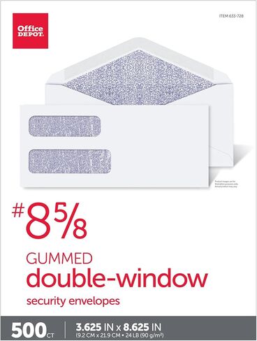 Office Depot Double-Window Markes ، #8 5/8in. (3 5/8in. × 8 5/8in in Saudi Arabia