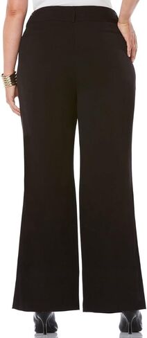 Rafaella Women's Plus Size Curvy Fit Gabardine Bootcut Stretch Dress Pants with Pockets in Kuwait