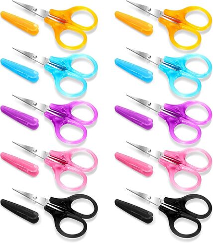 مقص حرفي صغير 10 أجزاء صغيرة جميع مقص الغرض مع غطاء واقعي صغير سفر صغير الحاد من مقص الخياطة مقص المقص المقاوم للصدأ مجموعة متعددة الألوان لخياطة الورق التطريز in Kuwait