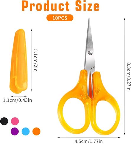 مقص حرفي صغير 10 أجزاء صغيرة جميع مقص الغرض مع غطاء واقعي صغير سفر صغير الحاد من مقص الخياطة مقص المقص المقاوم للصدأ مجموعة متعددة الألوان لخياطة الورق التطريز in Kuwait