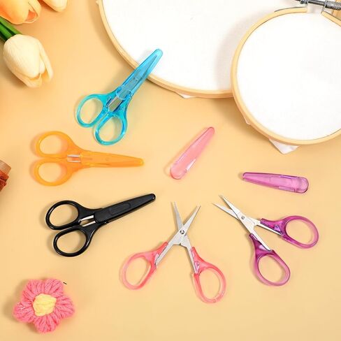 مقص حرفي صغير 10 أجزاء صغيرة جميع مقص الغرض مع غطاء واقعي صغير سفر صغير الحاد من مقص الخياطة مقص المقص المقاوم للصدأ مجموعة متعددة الألوان لخياطة الورق التطريز in Kuwait