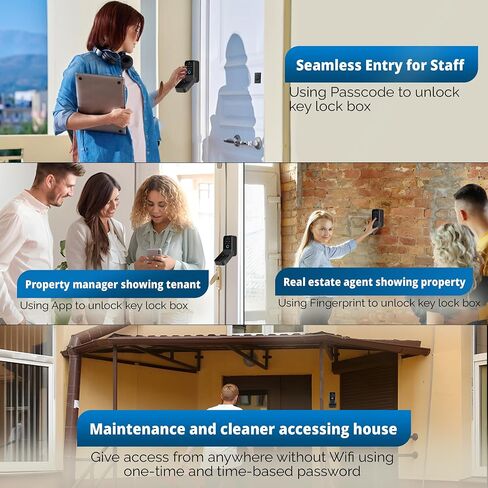 Smart Digital Wireless Lock Box – App-Controlled Key Storage with Fingerprint, Bluetooth, Passcode, Card & Key Access for Home, Office, Airbnb, Realtor – Wall or Door Mount in Saudi Arabia