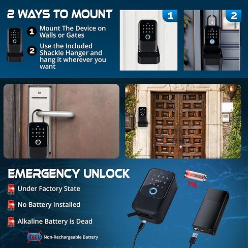 Smart Digital Wireless Lock Box – App-Controlled Key Storage with Fingerprint, Bluetooth, Passcode, Card & Key Access for Home, Office, Airbnb, Realtor – Wall or Door Mount in Saudi Arabia