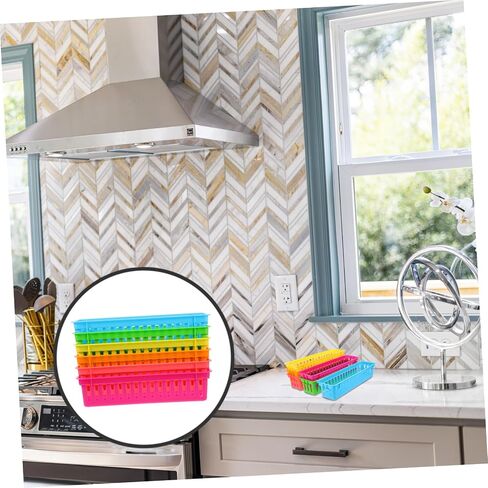 NUOBESTY 6pcs School File Organizer Pencil Containers for Classroom Pencil Basket Colored Containers s Storage Basket Desk Holder for Kids Colour Square Plastic in Saudi Arabia