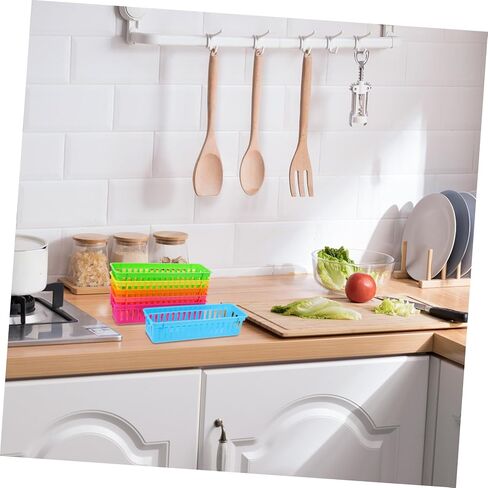 NUOBESTY 6pcs School File Organizer Pencil Containers for Classroom Pencil Basket Colored Containers s Storage Basket Desk Holder for Kids Colour Square Plastic in Saudi Arabia