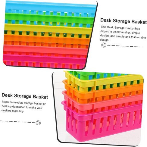 NUOBESTY 6pcs School File Organizer Pencil Containers for Classroom Pencil Basket Colored Containers s Storage Basket Desk Holder for Kids Colour Square Plastic in Saudi Arabia