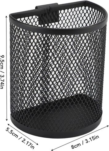 AYNEFY Wall Mounted Pencil Holder, Mesh Stainless Steel Pen Basket with Hook Wall Hanging Pencil Holder Large Capacity Hangable Mesh Metal Pen Cup Desk Organizer for Office School Home in Saudi Arabia