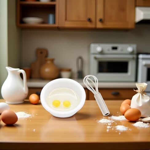 2Pcs/Set 1/12 Miniature Whisk and Mixing Bowl Dollhouse Decoration Accessories in Saudi Arabia