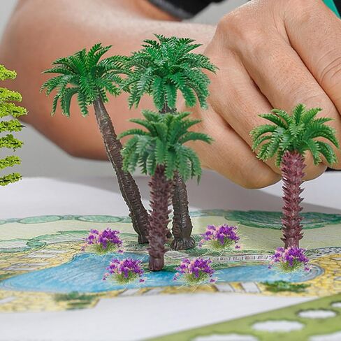 Flower Cluster Decor 1 Sheet Self-Adhesive Colorful Flower Cluster Fake Flowers Sand Table Plastic Flower Cluster Models in Saudi Arabia