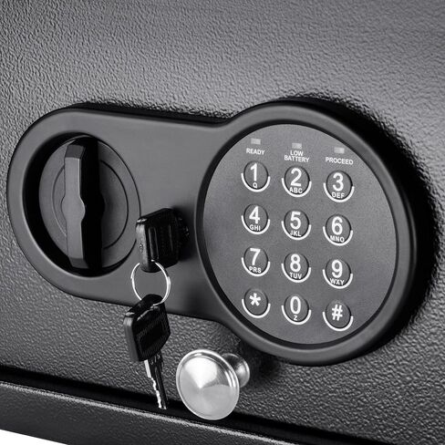 Barska Top Opening Keypad Safe – Compact Digital Security Box for Home or Office, Solid Steel, Anti-Pry Hinges, 2 Locking Bolts, Backup Keys, Floor Mat, Mounting Hardware – Jewelry & Valuables in Saudi Arabia