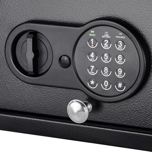 Barska Top Opening Keypad Safe – Compact Digital Security Box for Home or Office, Solid Steel, Anti-Pry Hinges, 2 Locking Bolts, Backup Keys, Floor Mat, Mounting Hardware – Jewelry & Valuables in Saudi Arabia