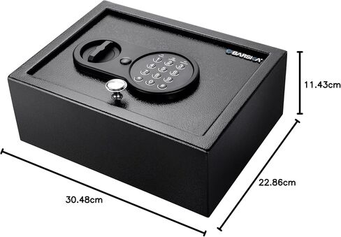 Barska Top Opening Keypad Safe – Compact Digital Security Box for Home or Office, Solid Steel, Anti-Pry Hinges, 2 Locking Bolts, Backup Keys, Floor Mat, Mounting Hardware – Jewelry & Valuables in Saudi Arabia