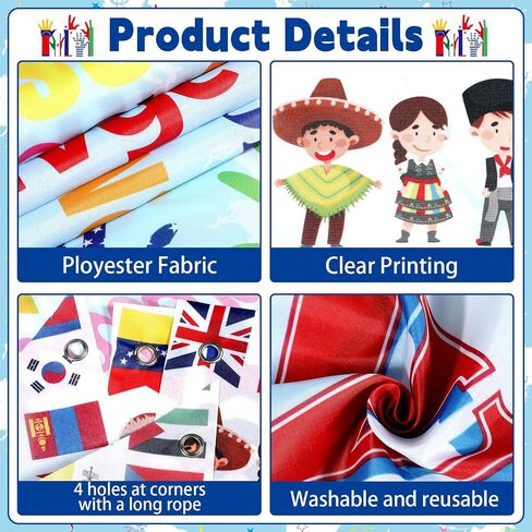 3Pcs Welcome International Party Decorations Country Flags Hanging Porch Sign Around the World Party Door Cover Banner Photo Background for International Sports Events Club Classroom Wall Door Decor in Saudi Arabia