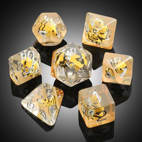 Duck DND Resin Dice, DNDND 7PCS Dungeons and Dragon Dice Set with Velvet Bag for D&D Role Playing Games and Tabletop Games（Duck in Kuwait