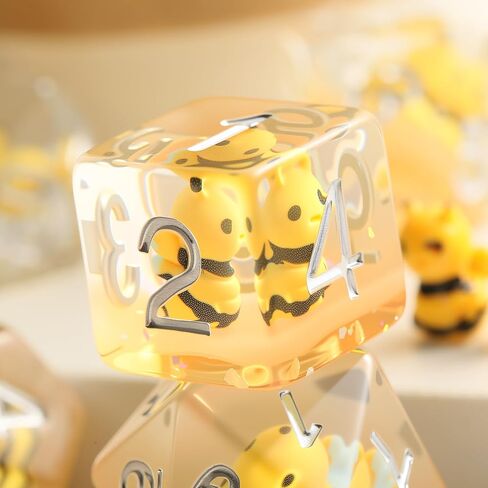 Duck DND Resin Dice, DNDND 7PCS Dungeons and Dragon Dice Set with Velvet Bag for D&D Role Playing Games and Tabletop Games（Duck in Kuwait