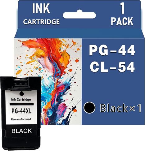 استبدال خراطيش الحبر PG-44XL CL-54XL متوافقة مع Canon PG-44 CL-54 حبر خرطوشة الحبر في Canon Pixma E201 E401 E402 E3110 طابعات ، Black × 1 in Saudi Arabia