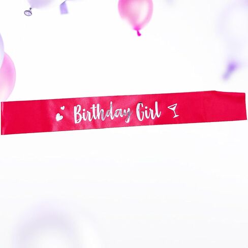 Generic Birthday Girl Sash, Birthday Sash for Girls, Birthday Girl Sash for Women, Birthday Gifts for Women, Red and Silver Birthday Party Decorations and Supplies in Saudi Arabia