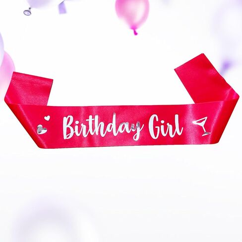 Generic Birthday Girl Sash, Birthday Sash for Girls, Birthday Girl Sash for Women, Birthday Gifts for Women, Red and Silver Birthday Party Decorations and Supplies in Saudi Arabia