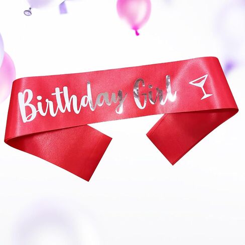 Generic Birthday Girl Sash, Birthday Sash for Girls, Birthday Girl Sash for Women, Birthday Gifts for Women, Red and Silver Birthday Party Decorations and Supplies in Saudi Arabia