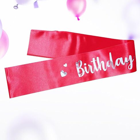Generic Birthday Girl Sash, Birthday Sash for Girls, Birthday Girl Sash for Women, Birthday Gifts for Women, Red and Silver Birthday Party Decorations and Supplies in Saudi Arabia