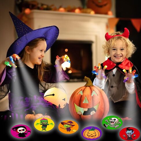 36PCS Halloween Party Favors for Kids,Halloween LED Finger Lights Toys Glow in the Dark Party Favors Classroom School Trick or Treat Goodie Bag Fillers Prizes Bulk Halloween Gifts in Saudi Arabia