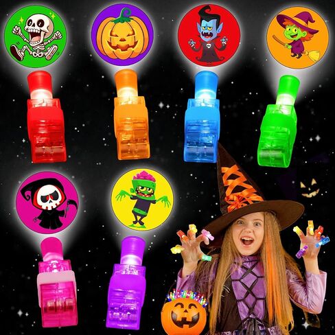 36PCS Halloween Party Favors for Kids,Halloween LED Finger Lights Toys Glow in the Dark Party Favors Classroom School Trick or Treat Goodie Bag Fillers Prizes Bulk Halloween Gifts in Saudi Arabia