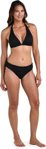 La Blanca Women's Banded Bikini Swimsuit Top, Black//Desert Dunes, 6 in Saudi Arabia
