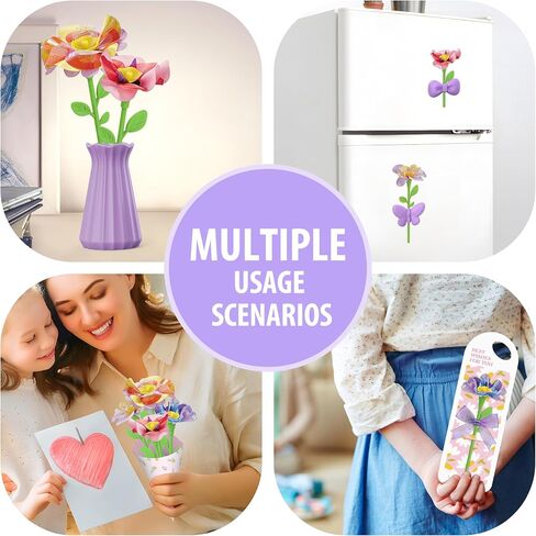 Wiyeang DIY Fabric Flower Bouquet Kit for Girls,Arts and Crafts for Kids Ages 6-12,Birthday Gifts Ideas for Girl 6 7 8 9 10 11 Year Old-Light and Music Flowers Market Toy in Saudi Arabia