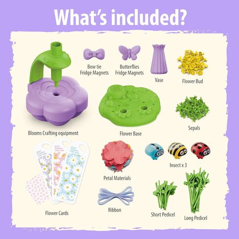 Wiyeang DIY Fabric Flower Bouquet Kit for Girls,Arts and Crafts for Kids Ages 6-12,Birthday Gifts Ideas for Girl 6 7 8 9 10 11 Year Old-Light and Music Flowers Market Toy in Saudi Arabia