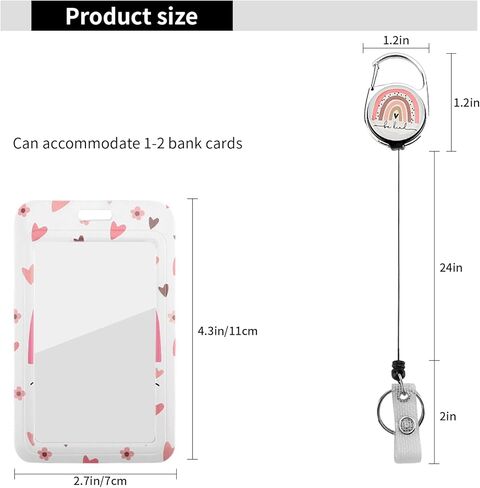 حامل شارة الهوية مع قلب القوس اللطيف ، الحبل القابل للسحب الوردي للنساء ، مستلزمات المكاتب الجمالية للمعلمين ، عمال الرعاية الصحية in Kuwait