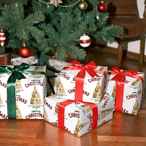 Ruspepa Christmas Bear Bear Wrapp Roll و Mini Roll و Cute Santa Honey Bear وتصميم شجرة الكريسماس مع غلاف هدايا نصي عزيزتي للأطفال والأصدقاء والعائلة وهدايا العطلات ، 17 بوصة × 16.4 قدمًا in Saudi Arabia