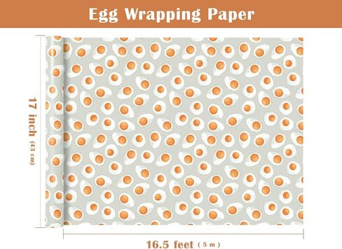 Wrapaholic Fried Egg Wapp Paper - Mini Roll - 17 inch × 16.5 قدم - بيض مقلي لطيف ورقة غلاف مضحكة لعيد الميلاد ، دش الطفل ، الأطفال DIY in Saudi Arabia