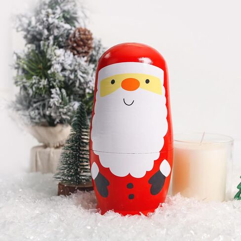 AMOR PRESENT Russian Nesting Dolls, 7PCS Wood Nesting Dolls Matryoshka Stacking Nested Set for Christmas Children Kids Birthday Gift in Kuwait