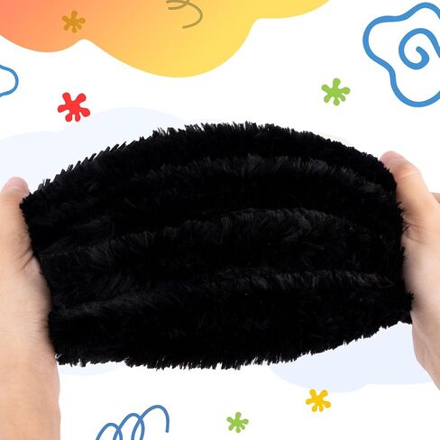 Caydo 50PCS Extra Thick Black Pipe Cleaners Craft Supplies Jumbo Pipe Cleaners Chenille Stems for Kids Craft DIY Projects Creative Halloween Decoration, (30 mm x 12 Inch) in Saudi Arabia