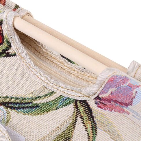 Pissente Wooden Wooden Handle Metting Bag Bag Organizer Storage Storage Storage storage storage storage storage ، with zipper ، for shicing elege tools ، yarn 16.5 × 11.8x4.3inch (زهرة حمراء) in Saudi Arabia