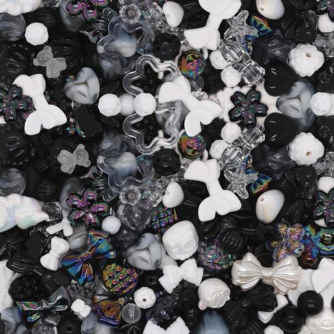 Cute Acrylic Beads for Bracelets, Aesthetic Assorted Beads for Jewelry Making, Star Flower Heart Bracelet Charms, Kawaii Random Style for DIY Necklace Keychain Earrings Phone Charms Decoration in Saudi Arabia